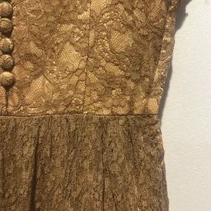 Vintage Elegant‎ Brown Lace Dress size xxs thumbnail 5