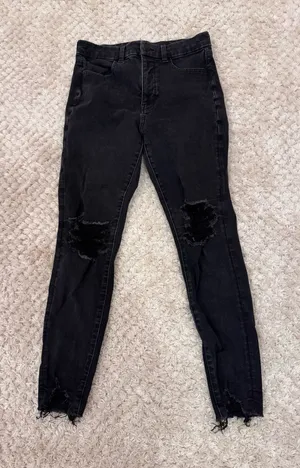 American Eagle Outfitters Jeans Black Skinny Ripped thumbnail 1