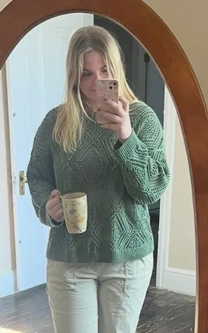 Old Navy Green Crochet Sweater thumbnail 1