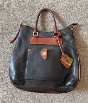 Vintage Dooney and Bourke Black Florentine Vacchetta Leather Bag thumbnail 1
