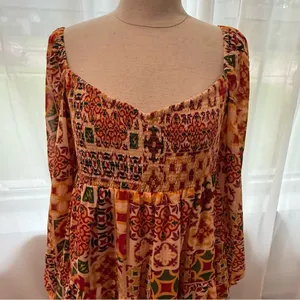 Dress Forum Smocked Mini Dress Size‎ Large NWT thumbnail 4