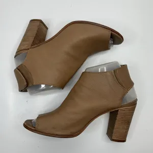 Steven By Steve Madden Size‎ 7.5 Bootie Leather Peep Toe Ankle Chunky Heel Women’s thumbnail 2