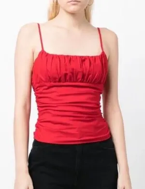 Reformation Tiana top in lipstick red thumbnail 1