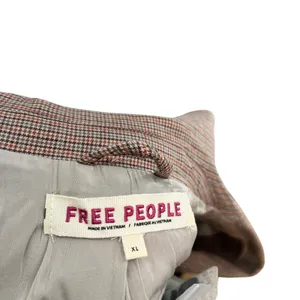 Free People Reggie Oversized Blazer Plaid Houndstooth Ginger‎ Combo Size XL thumbnail 12