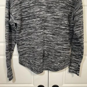 OFFLINE by Aerie Heathered Quarter Zip Pullover Sweatshirt Women M M Black White thumbnail 6