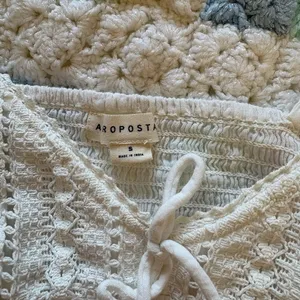 aeropostale white crochet eyelet lace babydoll cami top size s tiered ruffle hem thumbnail 5