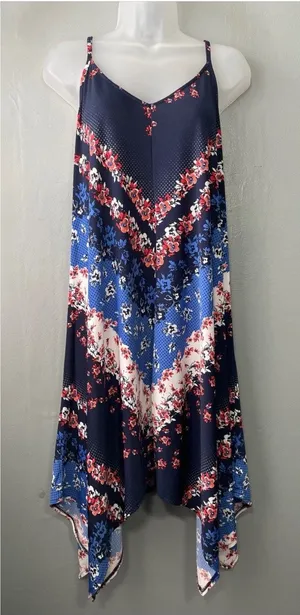 Maurices Sundress Size Medium Strappy Handkerchief Hem Boho Romantic Vacation thumbnail 1
