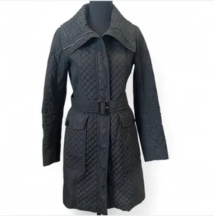 Burberry Black Quilted belted trench coat size 4 thumbnail 2