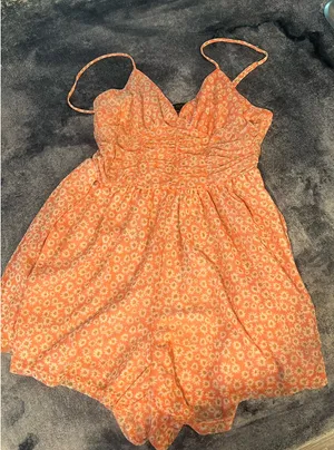 Urban Outfitters Pink floral Romper thumbnail 1