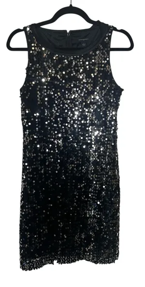 Banana Republic Black Sequin Dress Size‎ 2 thumbnail 1