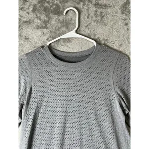 Lululemon Swiftly Breathe Long Sleeve Squad Slate Gray Seamless Running Size 6 thumbnail 2