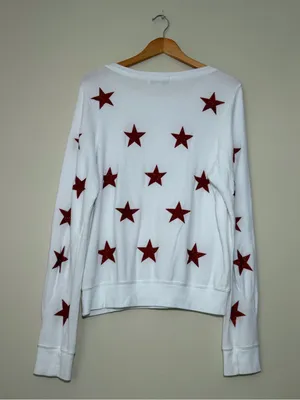 Wildfox Red Glitter Star Jumper Sweatshirt thumbnail 5