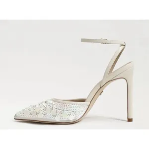 Sam Edelman Avril Pump Womens Ivory Sequin Ankle Strap Stiletto Heel Size 10 thumbnail 3
