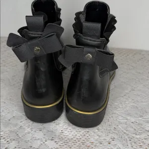 Kate Spade New York Sedgewick Chelsea rain boots gold trim sz 10 thumbnail 6