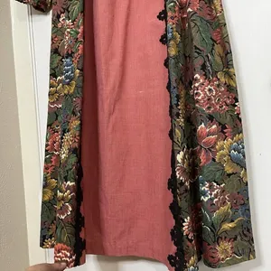 Gunne Sax Rare Vintage 1969 black label renaissance Tapestry Floral red dress thumbnail 6