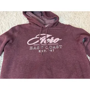 Aeropostale Aero East Coast EST‎ 87 Hoodie Burgundy Heather Sweatshirt Size S thumbnail 2
