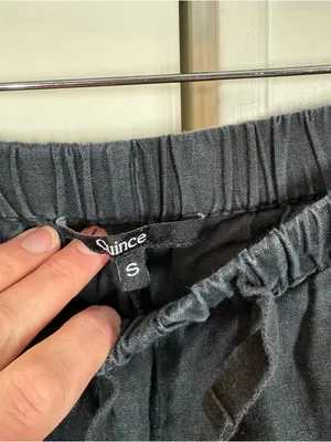 Quince 100% linen pull on‎ pants black elastic waist women’s size small casual thumbnail 2
