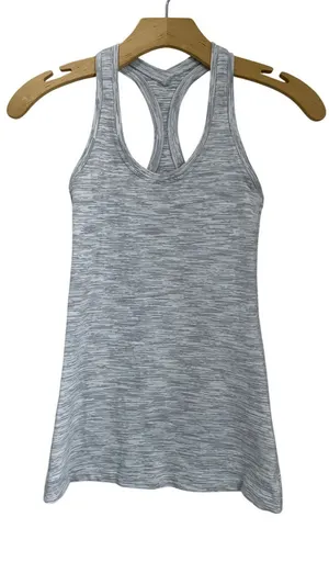 Lululemon Gray Heather Racerback Athletic Tank‎ Top Size 2 Yoga Gym Run thumbnail 1