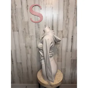 White zip up sweater size small thumbnail 2