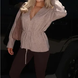 Women's Wrap Cardigan Tan thumbnail 3