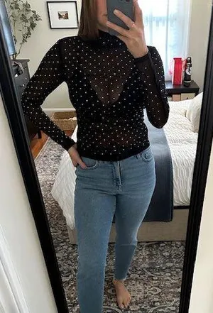 Sheer Rhinestone Top thumbnail 1