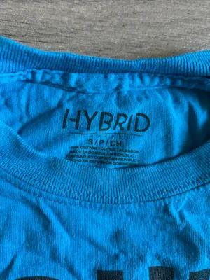 Hybrid Apparel Bright Blue Short Sleeve Tee with Bold Black Slogan thumbnail 2