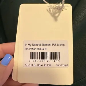 Peppermayo Exclusive - In My Natural Element PU Jacket - Dark Forest Size 4 thumbnail 5