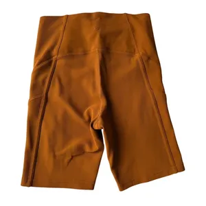 Lululemon Ribbed High-Rise Yoga Short 8" Butternut Brown Size 6 Biker Cycle Run thumbnail 4