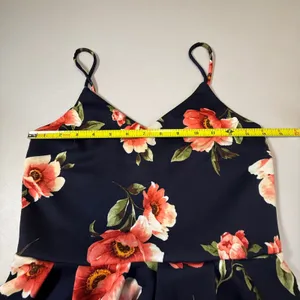 Monteau Los Angeles Navy Floral‎ Spaghetti Strap Fit & Flare Mini Dress Medium thumbnail 8