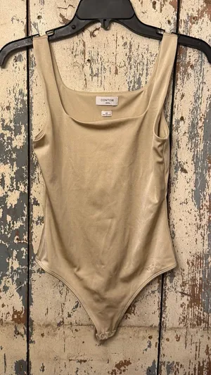 Aritzia Babaton Contour Sleeveless Square Neck Bodysuit Natural Beige XS thumbnail 1