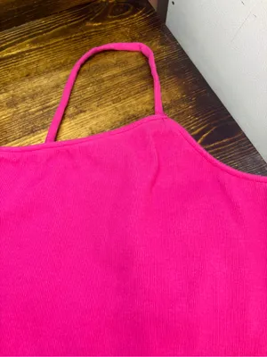 By Anthropologie pink crop tank top size medium thumbnail 3