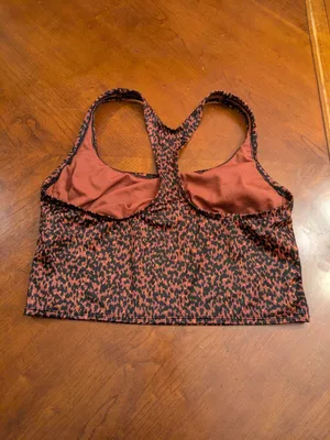Women's Long Line Racerback Bikini Top - All in Motion - Brown/Black L No Pads thumbnail 10