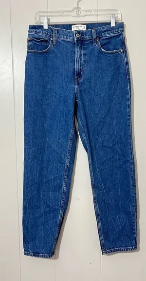 Abercrombie & Fitch The Mom High Rise Jeans Womens 28 Blue Ankle Y2K thumbnail 1
