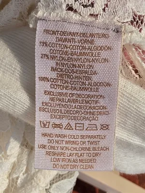 Free People•Cream Lace Open Crossover Back High Neck Sleeveless Top Size XS thumbnail 8