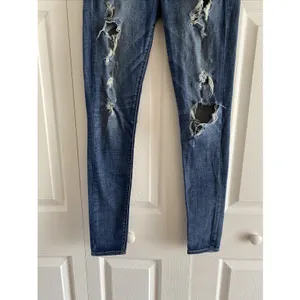 American Eagle Hi-Rise Jegging Womens Size 2 Blue Distressed Ripped Denim Cotton thumbnail 6