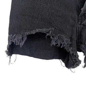 Abercrombie & Fitch High‎ Rise Denim Shorty Shorts Black Distressed Size 29 thumbnail 5
