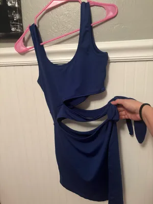 Blue bodycon party dress thumbnail 2