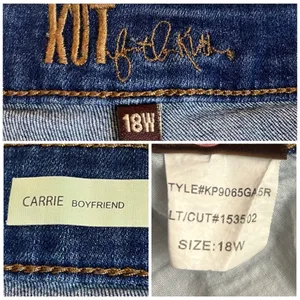 Kut from the Kloth Carrie Boyfriend Jeans Medium Wash Mid Rise Women’s Size 18W thumbnail 7
