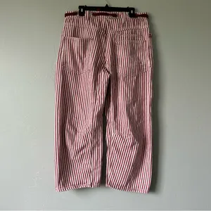 Free People Moxie Railroad Low Slung Barrel Leg Jeans Brick Stripe Size 31 thumbnail 9