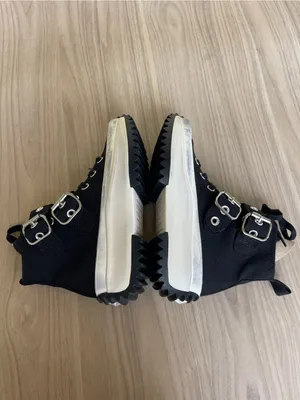 Converse Black Platform High-Top Sneakers with Silver Buckles thumbnail 6