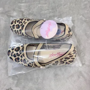 Jellypop Juni Mary Jane Flats Leopard Knitted Memory Foam Woman's 8.5 Tan Brown thumbnail 8