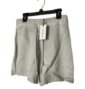 We Wore What Womens XS Pull On Sweater Shorts Light Gray Cozy Chunky Knit New thumbnail 1
