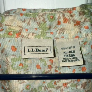 L.L. Bean Retro 70s Style Blouse Green Size XL thumbnail 5