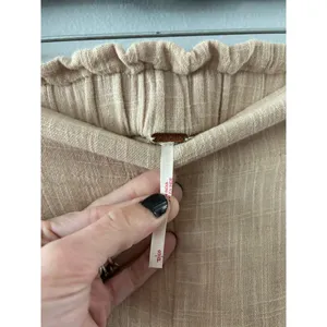 Free People Pants Women's Small Beige Wide Leg Beachy Coastal Neutral Lagenlook thumbnail 4