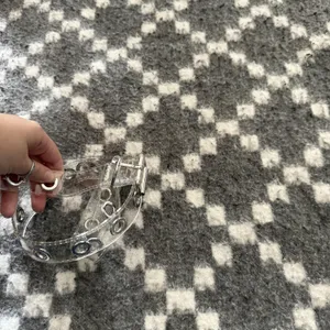 Y2k Clear Grommet Belt‎ Silver Buckle Adjustable Transparent Punk Fashion thumbnail 4