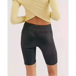 Free People Women Bike Shorts Heatwave Faux Suede Black Women's sz. M thumbnail 2