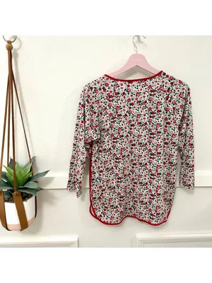 LAKE Elizabeth Floral Pajama Top Only Size MC Christmas Holiday thumbnail 3