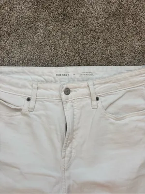 Old Navy White Wide Leg Distressed Jeans thumbnail 3