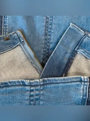 PACSUN 2-Tone Dual Blue Panel Denim Stretch Mini Skirt, Size 27 thumbnail 4