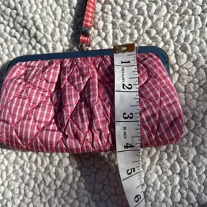 Vera Bradley Pink Gingham Quilted Silk Kiss Lock‎ Wristlet Clutch Bag Pink White thumbnail 12